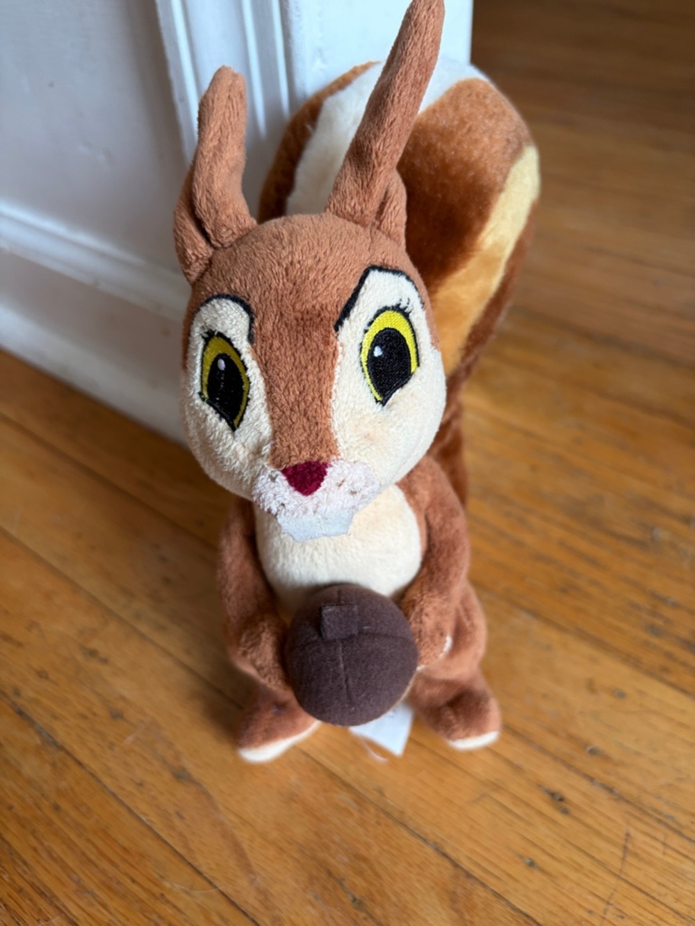 Vintage Disney Whatnaught Style Plush Squirrel - Brown & Cream